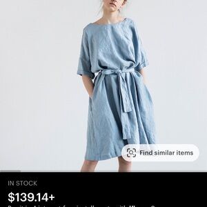 Notperfectlinen Rennes Linen Dress in Deep Burgundy